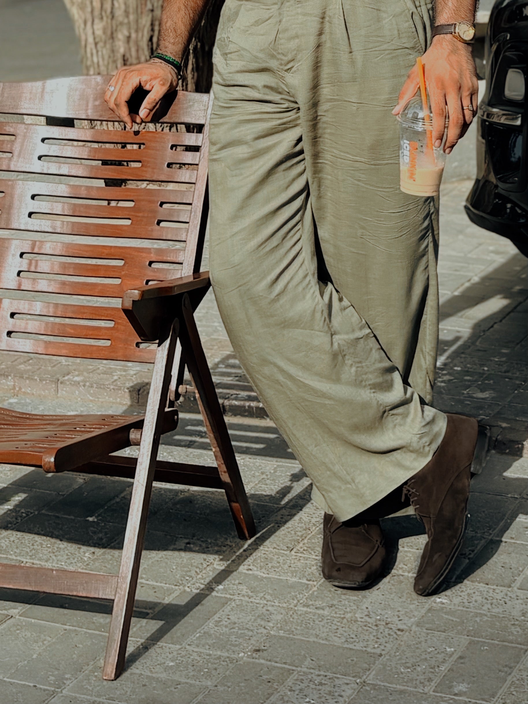 Olive Luxe Green Linen Co-ord Set – Retro Tailored Matching Two Piece