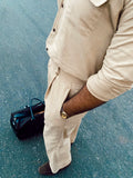 Camel Desert Sand Linen Co-ord Set – Earthy Sartorial Matching Two Piece