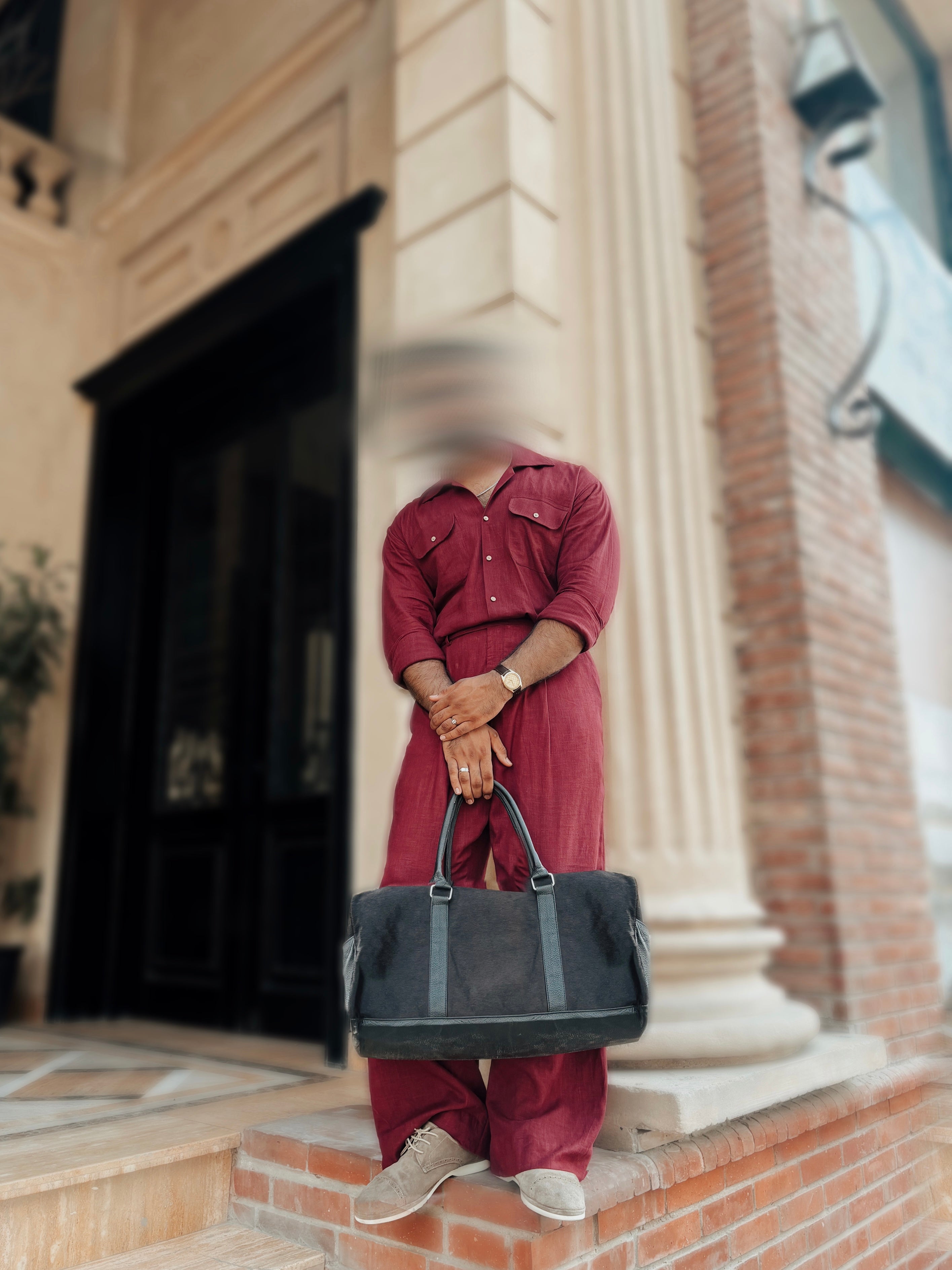 Oxblood Noir Burgundy Linen Co-ord Set – Casual Luxury Two Piece